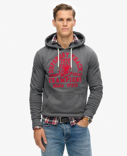 Men's Track & Field Athletic Graphic Hoodie Grey / Granite Grey Marl - Size: M - Superdry - Modalova