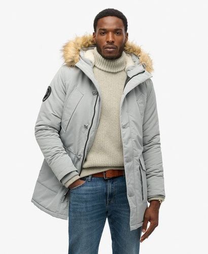 Men's Hooded Everest Faux Fur Parka Light Blue / Skylark - Size: Xxxl - Superdry - Modalova