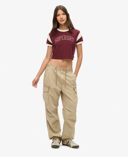 Women's Low Rise Parachute Cargo Pants Brown / Stonewash Taupe Brown - Size: 34/30 - Superdry - Modalova