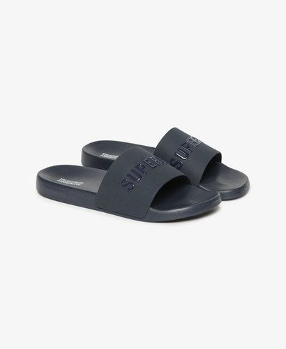 Men's Vegan Logo Pool Sliders Navy / Rich Navy/Rich Navy - Size: 12-13 - Superdry - Modalova