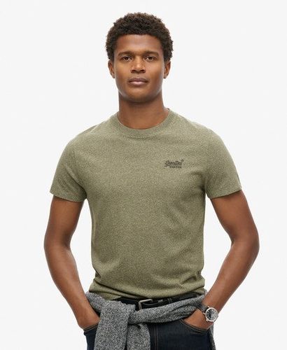 Men's Organic Cotton Essential Logo T-Shirt Green / Ash Olive Marl - Size: M - Superdry - Modalova