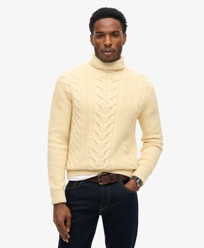 Men's The Merchant Store - Cable Roll Neck Jumper White / Off White - Size: XL - Superdry - Modalova