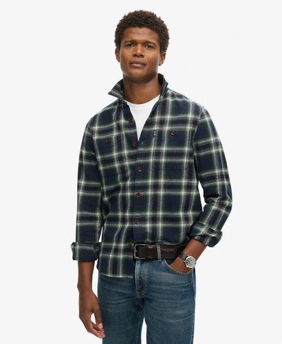 Men's Vintage Check Overshirt Navy / Labrea Ombre Navy - Size: L - Superdry - Modalova