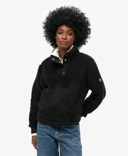 Women's Super Soft Henley Jumper Black - Size: 10 - Superdry - Modalova