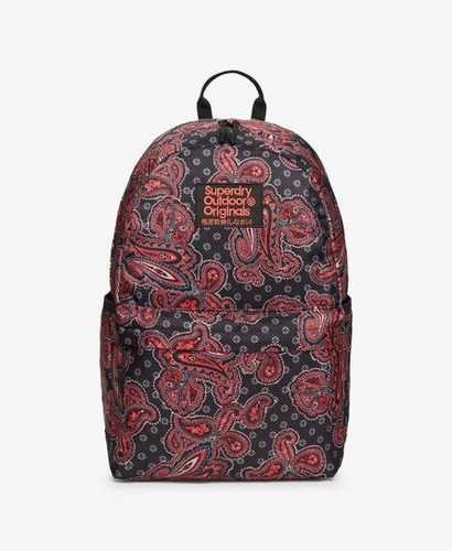 Ladies Classic Printed Montana Backpack, Black and Red, Size: 45x30x13.5cm - Superdry - Modalova