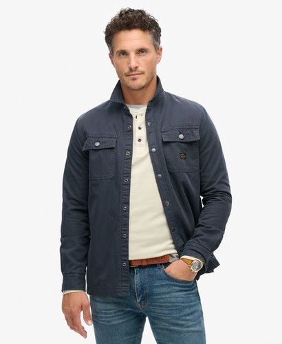 Men's Organic Cotton Canvas Workwear Overshirt Navy / Midnight Navy - Size: L - Superdry - Modalova