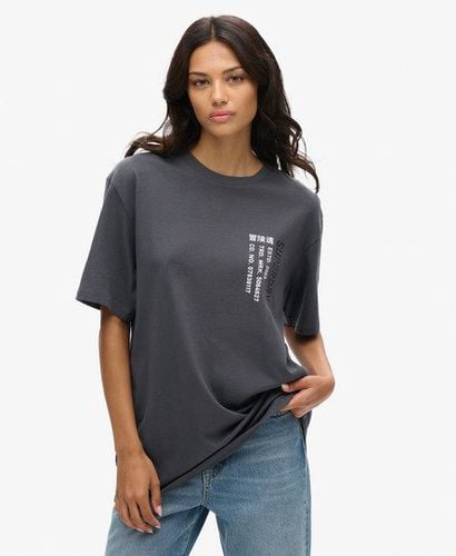 Women's Oversized Utility Sport Logo T-Shirt Dark Grey / Ebony - Size: XL - Superdry - Modalova