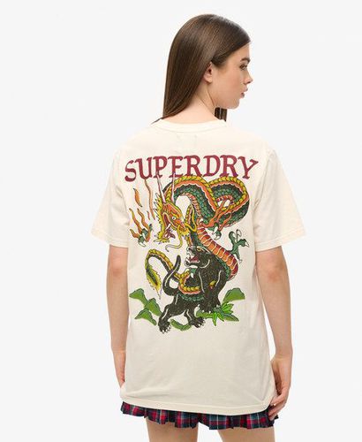 Damen OverGröße-T-Shirt mit Tattoo-Grafik - Größe: L - Superdry - Modalova