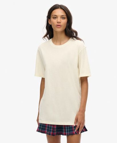 Women's Oversized Classic Essential T-Shirt Cream / Lightest Sky Cream - Size: XL - Superdry - Modalova