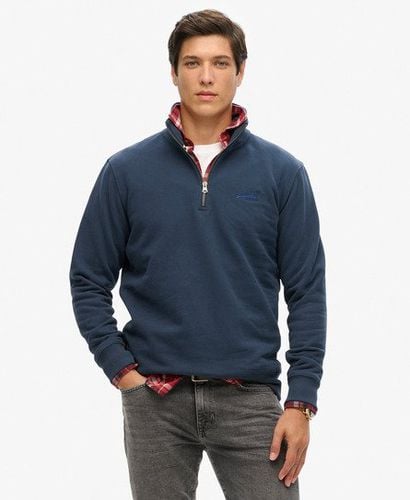 Men's Essential Logo Henley Sweatshirt Navy / Lauren Navy - Size: L - Superdry - Modalova