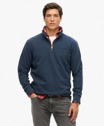 Men's Essential Logo Henley Sweatshirt Navy / Lauren Navy - Size: M - Superdry - Modalova