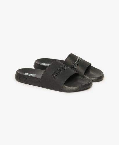 Women's Code Logo Pool Sliders Black / Black/black - Size: S - Superdry - Modalova