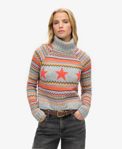 Women's Gestreifter Strickpullover mit Rollkragen und Raglannaht - Größe: 38 - Superdry - Modalova