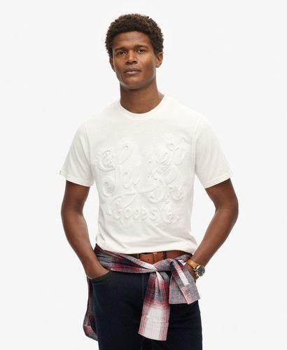 Men's Embossed Archive Graphic T-Shirt White / Winter White - Size: L - Superdry - Modalova