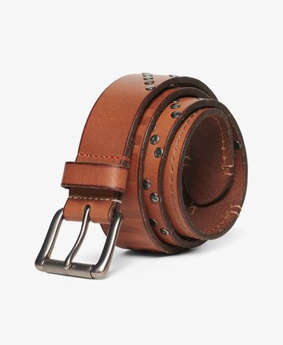 Men's Branded Buckle Goods Belt Brown / Tan - Size: M - Superdry - Modalova