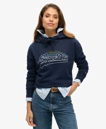 Women's Rainbow Graphic Logo Hoodie Navy / Nautical Navy - Size: 16 - Superdry - Modalova