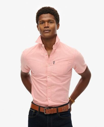 Men's Oxford Short Sleeve Shirt Pink / Rose Pink Chambray - Size: Xxxl - Superdry - Modalova