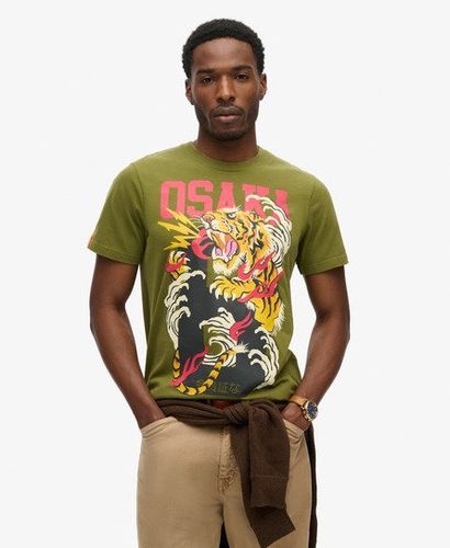 Men's Osaka 6 Narrative T-Shirt Khaki / Khaki Olive - Size: XL - Superdry - Modalova