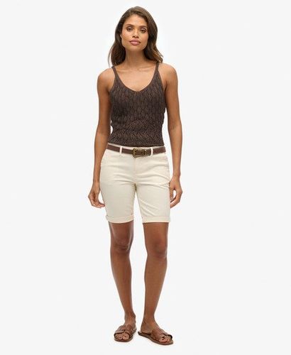 Women's City Chino Shorts Cream / Oyster - Size: 8 - Superdry - Modalova