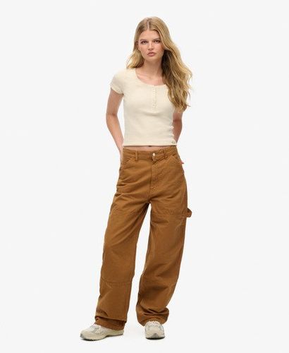 Women's Organic Cotton Vintage Wide Carpenter Pants Brown / Denim Co Tobacco Brown - Size: 26/32 - Superdry - Modalova