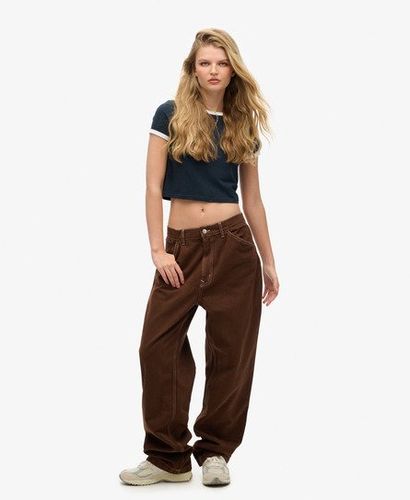 Women's Ladies Classic Contrast Carpenter Wide Leg Pants, Brown, Size: 30/30 - Superdry - Modalova