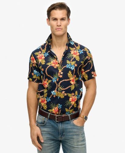 Men's Hawaiian Printed Shirt Navy / Tropical Chain Navy - Size: Xxl - Superdry - Modalova