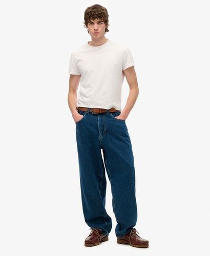 Men's Cult 90s Baggy Jeans Dark Blue / Mid Blue Flat Wash - Size: 34/32 - Superdry - Modalova