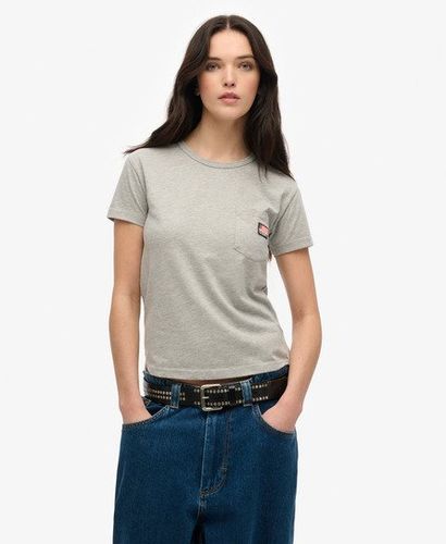 Women's Athletic Essential Pocket T-Shirt Grey / Grey Marl - Size: 8 - Superdry - Modalova