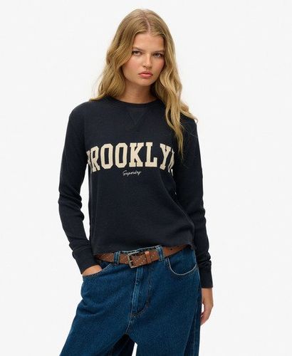 Women's Athletic Essential Graphic Long Sleeve Top Navy / Eclipse Navy - Size: 10 - Superdry - Modalova