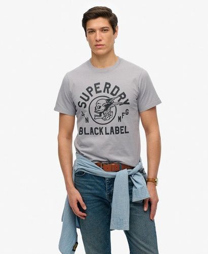 Men's Black Label T-shirt Dark Grey / Charcoal - Size: S - Superdry - Modalova