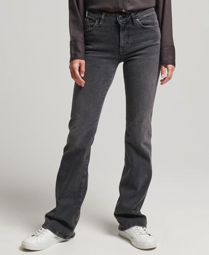 Women's Mid Rise Slim Flare Jeans Black / Wolcott Black Stone - Size: 32/33 - Superdry - Modalova
