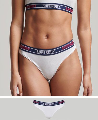 Women's Organic Cotton Multi Logo Bikini Briefs / /Tricolore - Size: 10 - Superdry - Modalova