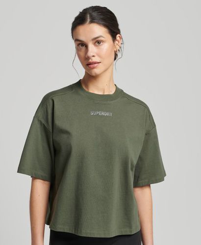 Women's Code Tech Oversized Boxy T-Shirt / Dark Moss - Size: 16 - Superdry - Modalova
