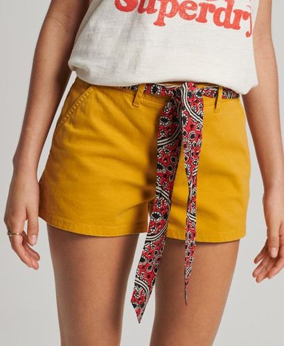 Women's Organic Cotton Vintage Chino Hot Shorts Yellow / Desert Beige - Size: 16 - Superdry - Modalova