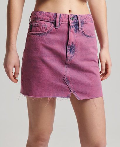 Women's Vintage Denim Mini Skirt Pink / Dark Pink Marble - Size: 26 - Superdry - Modalova