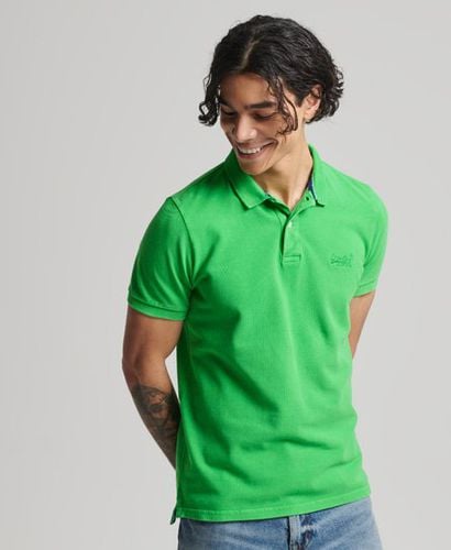 Men's Organic Cotton Vintage Destroy Polo Shirt Green / Kelly Green - Size: S - Superdry - Modalova