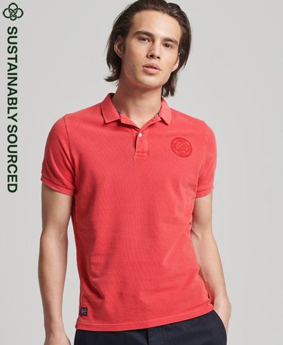 Men's Organic Cotton Vintage Superstate Polo Shirt Red / Soda Pop Red - Size: S - Superdry - Modalova