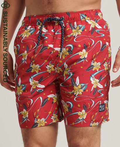 Men's Vintage Hawaiian Recycled Swim Shorts Red / Red Lily Aop - Size: S - Superdry - Modalova