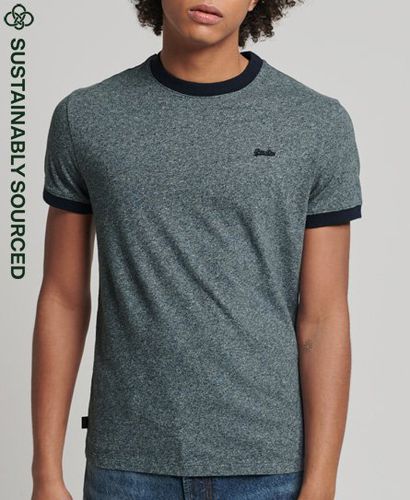 Men's Organic Cotton Essential Logo Ringer T-Shirt / Frosted Navy Grit - Size: M - Superdry - Modalova