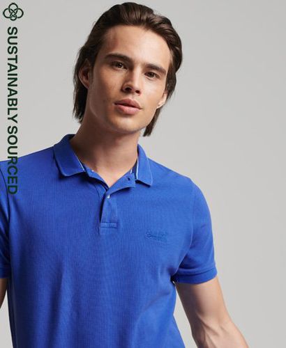 Men's Organic Cotton Vintage Destroy Polo Shirt Blue / Regal Blue - Size: S - Superdry - Modalova