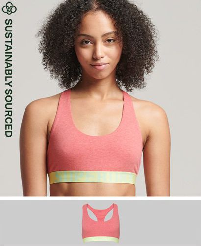 Women's Organic Cotton Large Logo Crop Bralette / Coral Marl - Size: 10 - Superdry - Modalova