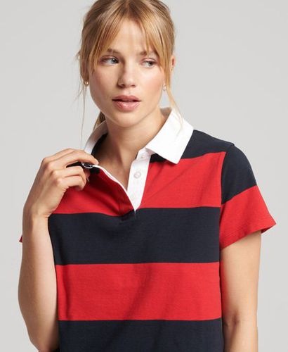 Women's Vintage Stripe Rugby Top Red / Risk Red/Navy - Size: XS/S - Superdry - Modalova