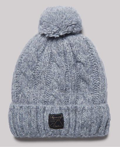 Women's Tweed Cable Beanie Grey / Mid Grey Marl Tweed - Size: 1SIZE - Superdry - Modalova