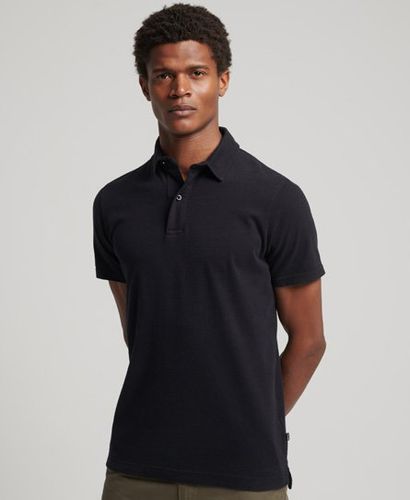 Men's Organic Cotton Studios Jersey Polo Shirt Black - Size: L - Superdry - Modalova