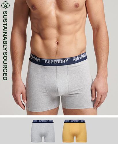 Men's Organic Cotton Boxer Double Pack Yellow / Yellow/grey - Size: S - Superdry - Modalova