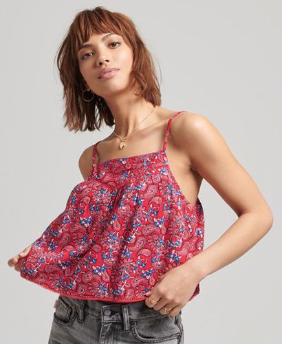 Women's Vintage Embellished Cami Top Red / Paisley Red Aop - Size: 12 - Superdry - Modalova