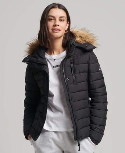 Women's Klassische Fuji Jacke mit Kunstfellbesatz - Größe: 36 - Superdry - Modalova