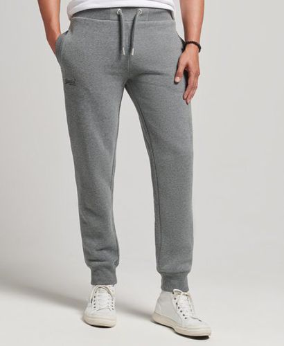 Men's Men's Grey Organic Cotton Vintage Logo Embroidered Joggers, Size: XL - Superdry - Modalova