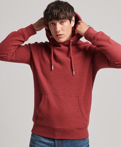Men's Organic Cotton Essential Logo Hoodie Red / Rhubarb Marl - Size: S - Superdry - Modalova