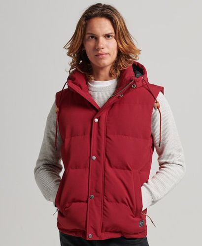 Men's Everest Hooded Puffer Gilet Red / Deep Red - Size: XS - Superdry - Modalova